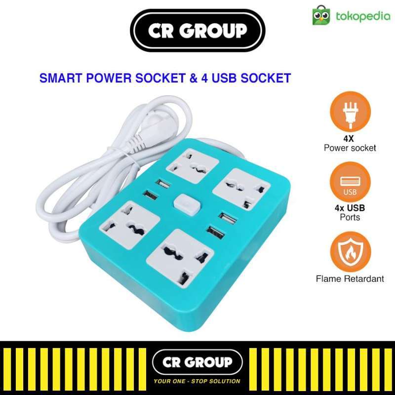 Jual [CRGROUP] CX-T03 Smart Power Socket & 4 USB Socket - Hijau di ...