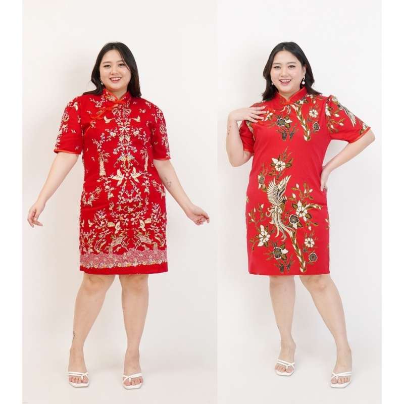 Promo Baju Imlek Dress Wanita Jumbo Big Size 32 Merah Oriental Cheongsam Chinese Xxl Xxxl Ld 120cm Pesta Kondangan Hamil Pesta Qipao Oversize Plussize Bumil Red Mr Diskon 50 Di Seller