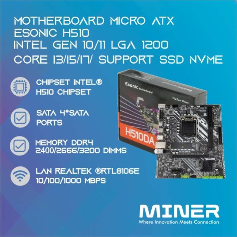 Core I3 Mobo Gen 10 Promo Motherboard Esonic H510 Intel Gen 10 - Main Image