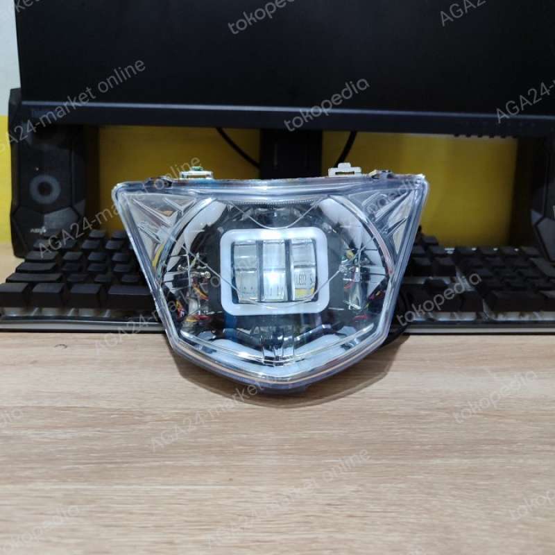 Promo Lampu Depan Daymaker 3 Lensa Lis Biru Jupiter Mx 135 Old Super