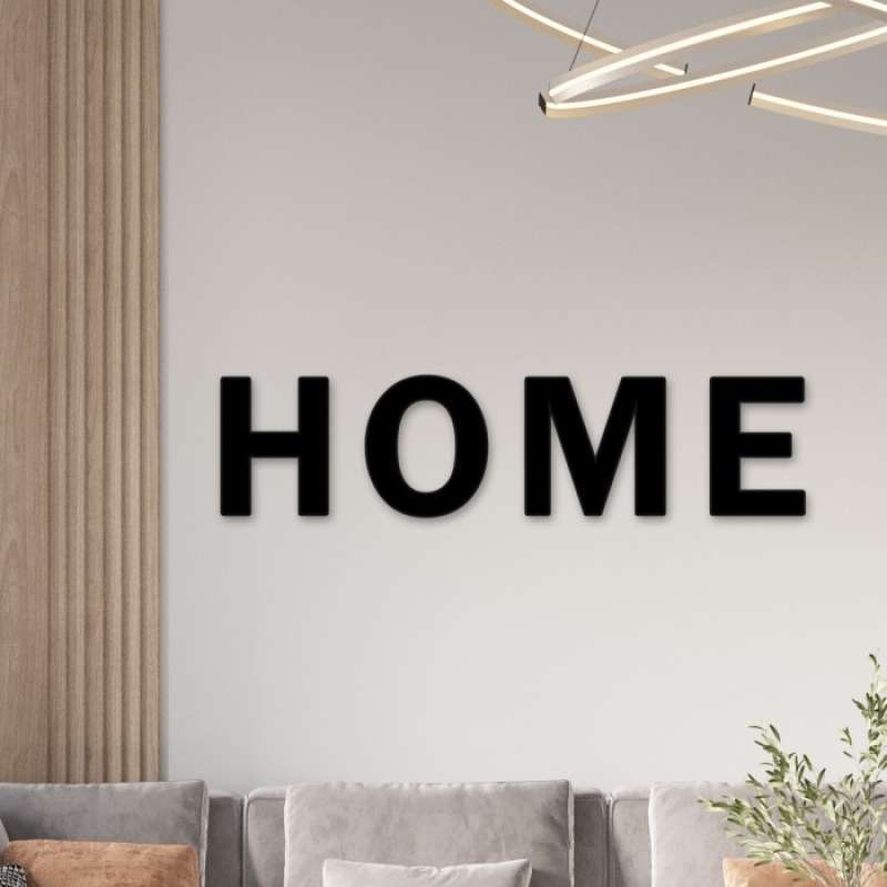 Promo HIASAN DINDING WALLDECOR KAYU RUANG TAMU TULISAN HOME - Natural