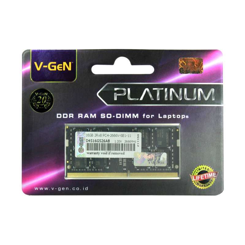 Jual V-GeN Platinum Sodimm DDR4 16GB 2666MHz / Ram Laptop 16GB DDR4 ...
