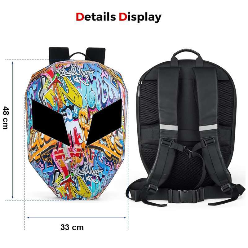 Promo Backpack Led Loy Bag Ransel Pria Desain Abstrack Bluetooth
