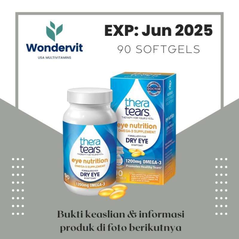 Promo Thera Tears Eye Nutrition Supplement 1200mg Omega 3 90 Softgels