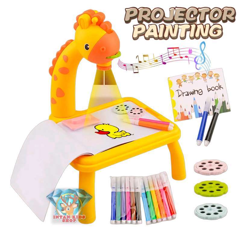 Jual Mainan Anak Edukasi Projector Painting Meja Belajar Melukis ...