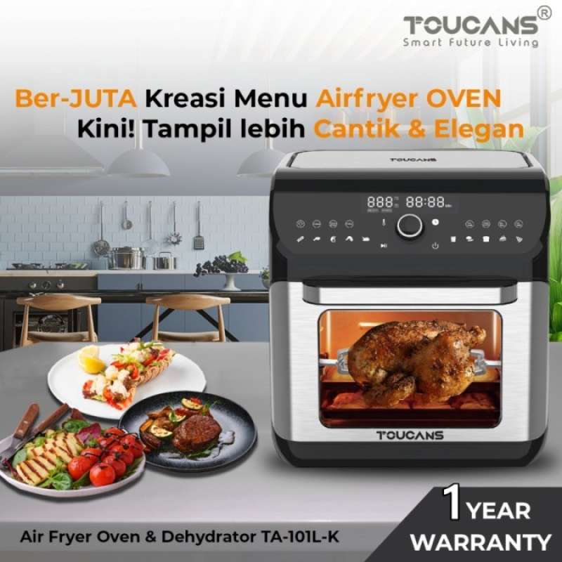 Promo Toucans Airfryer Oven Xxl 10l Teknologi Air 15mode Masak Ta101lk