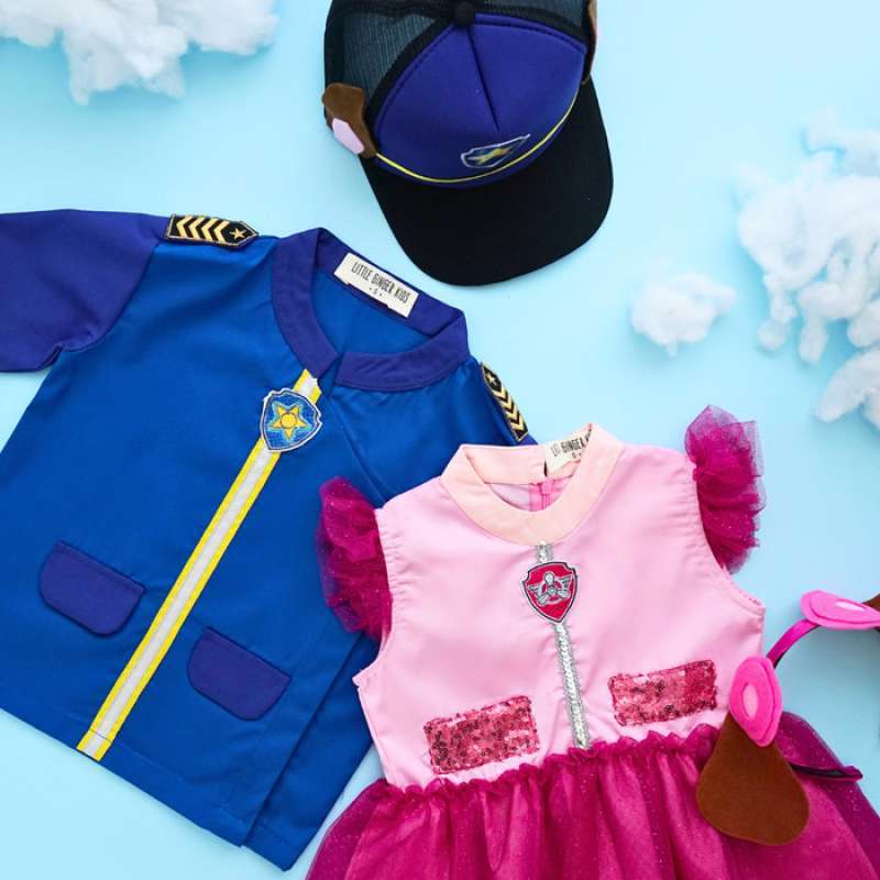 Promo Paw Patrol Costume / Chase Shirt And Sky Dress / Kostum Paw ...