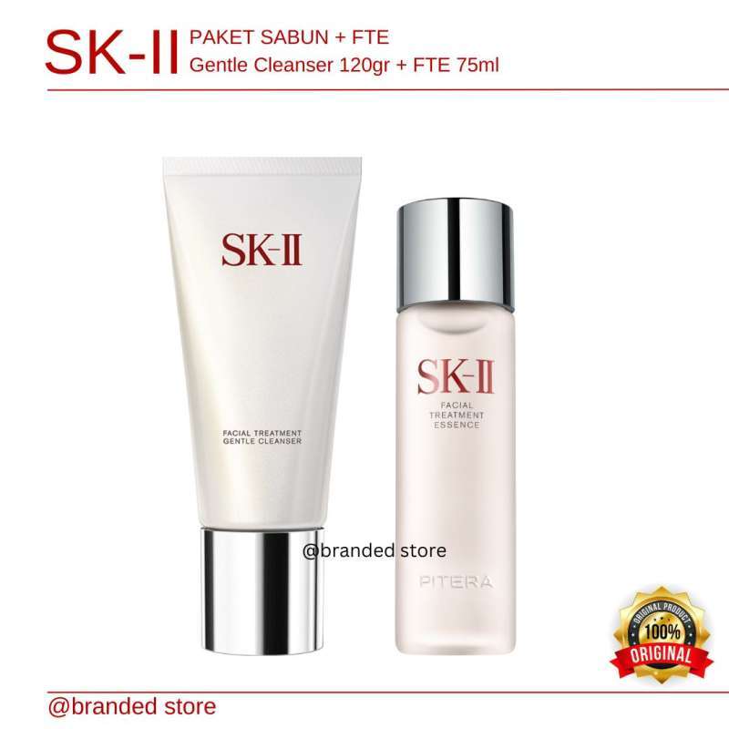 Promo Sk 2 Skii Sk-ii Facial Treatment Essence 75 Ml + Gentle Cleanser ...