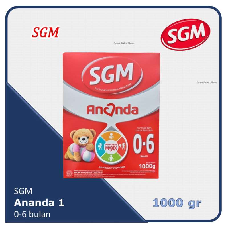 SGM Ananda (0-6 bulan) (6-12 bulan) Formula Bayi Bubuk 1000g kg 1kg