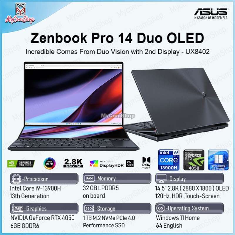 Dual Screen Zenbook Pro Duo 32gb Jual Laptop Dual-Screen ASUS