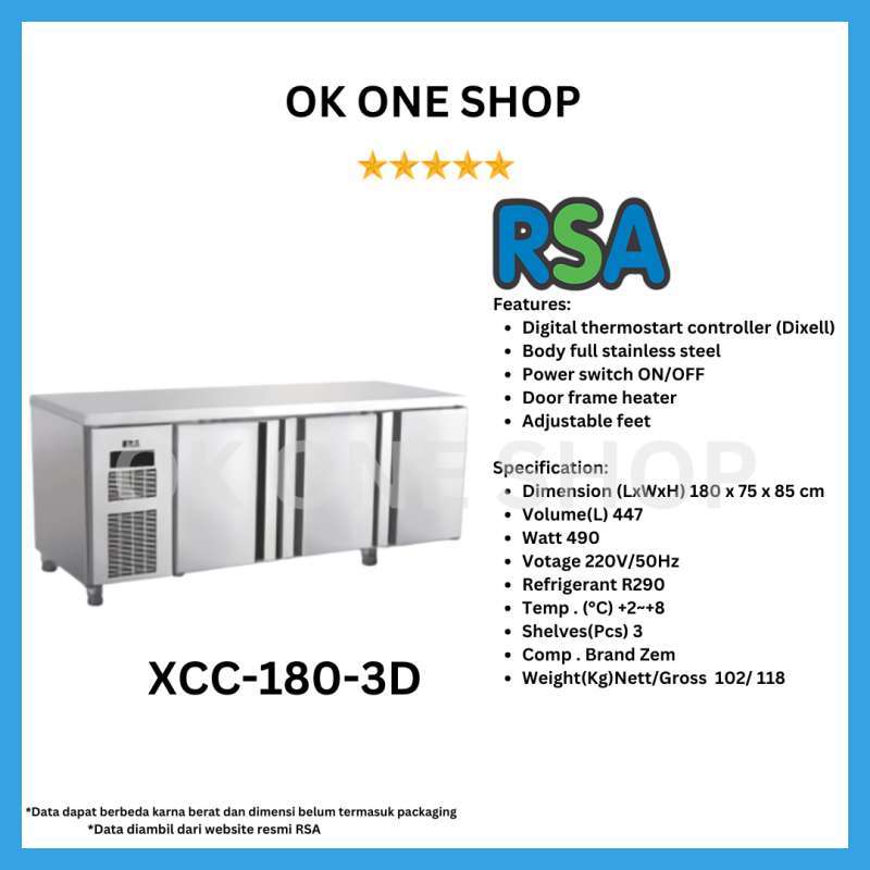 Jual Rsa Xcc-180-d S/s Undercounter Chiller | Xcc-180-2d Di Seller Ok ...