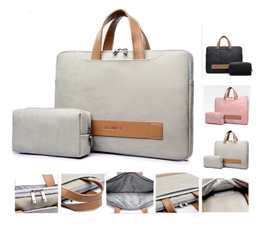 Promo 100 Produk Ori Tas Laptop MacBook J.qmei Pu Leather With Free
