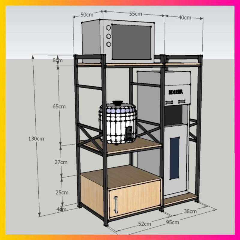 Display Rice Cooker Di Rak Jual Rak Dapur Rice Cooker, Air Fryer, Dispenser, Microwave Custom K11 ...