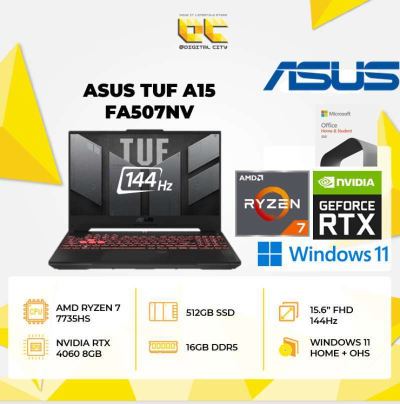 Jual Asus Tuf A15 Fa507nv Ryzen 7 7735hs Rtx4060 8gb/ 16gb 512gb W11 ...