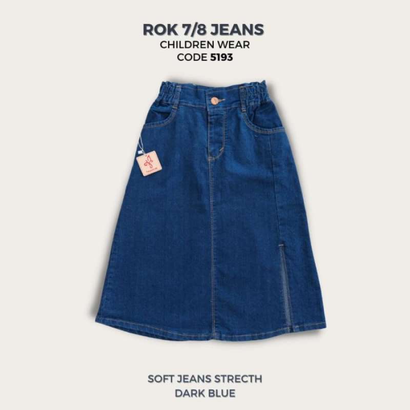 Jual Rok Jeans Anak Perempuan Panjang Tanggung Usia 4-15 Tahun ...