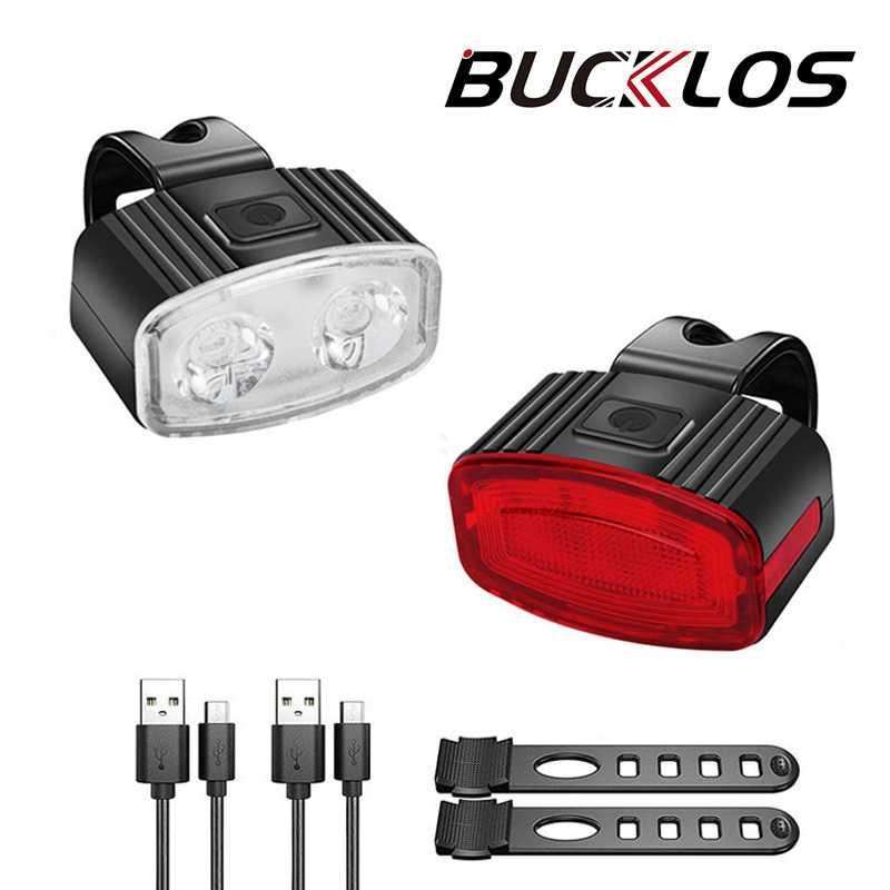 BUCKLOS Lampu Sepeda Depan Belakang LED Charging Waterproof 300mAh B 300 Lampu Depan Sepeda Listrik Aksesoris Fixie Keranjang Besi Standar Sepda Be IH