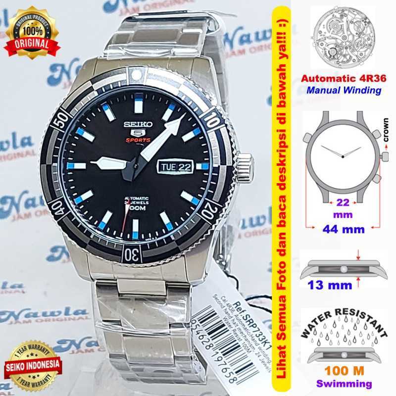 Seiko 5 Sports SRP733K1 Black Dial Jam Tangan Pria SRP733