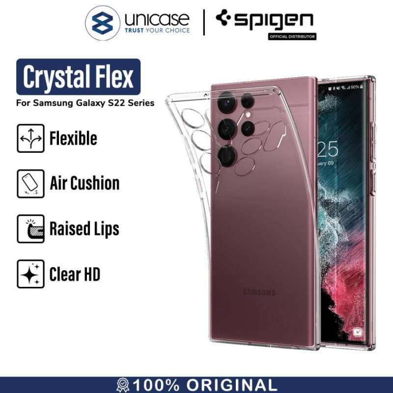 Case Samsung Galaxy S22 Ultra Plus Spigen Crystal Flex Clear Casing