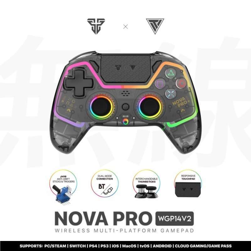 Novatech Gamepad Jual Fantech Nova Pro Wgp14v2 Wireless Gamepad Hall Effect Touchpad Rgb ...