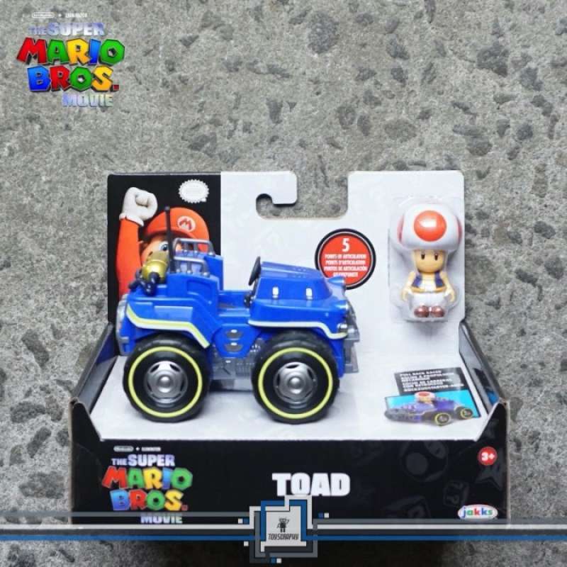 Jual The Super Mario Bros Movie Toad Figure With Pull Back Racer ...