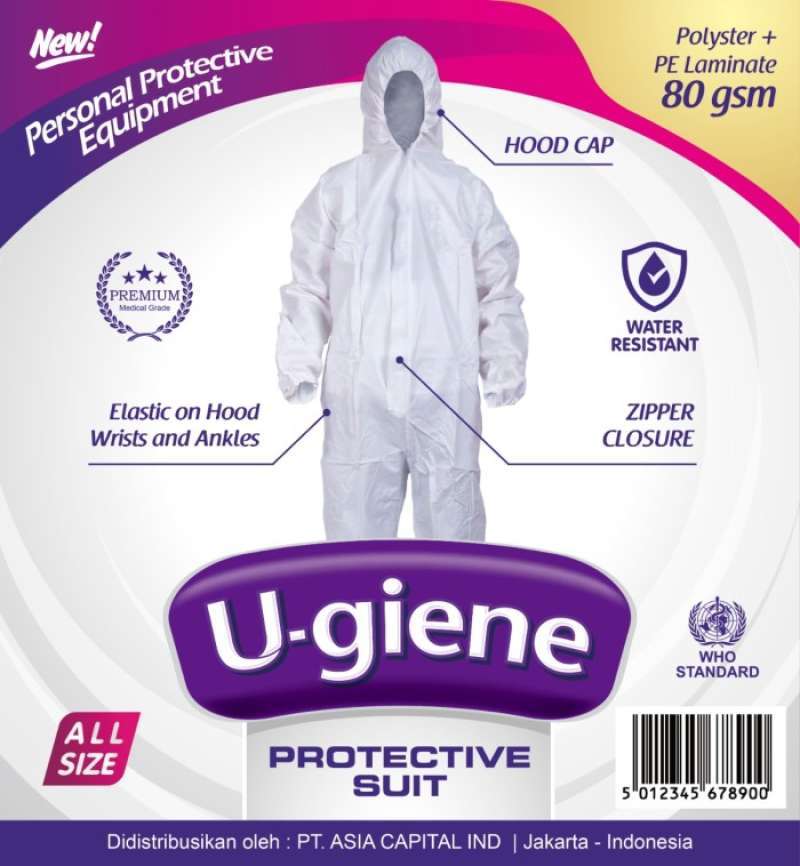 Promo Protective Suit/hazmat Suit/baju Apd/baju Medis/putih 80gsm - 1 ...