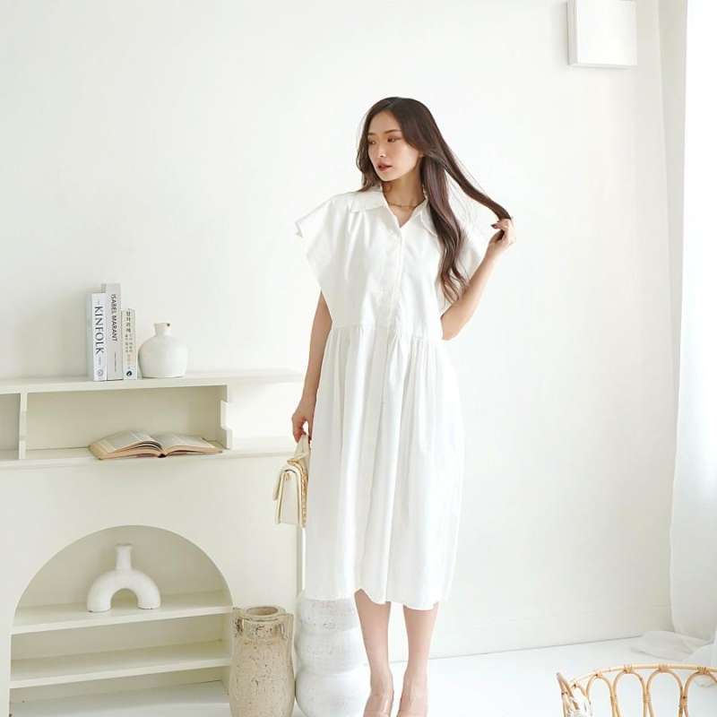 herlipto Noble Shirt Dress nude beige M