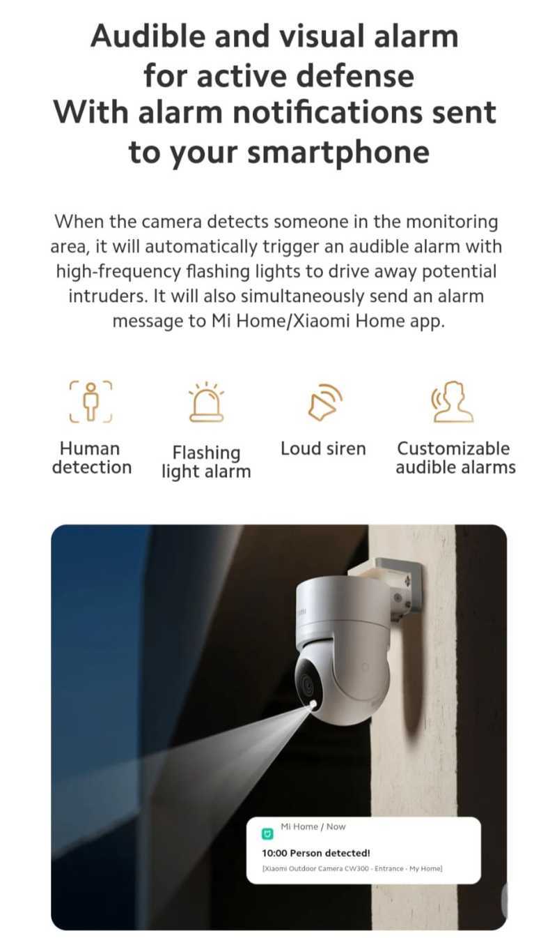 Xiaomi Outdoor Camera CW300 | Mi Malaysia Warranty | IP66 Dust & Water Resistant | Two-way Intercom | Malaysia