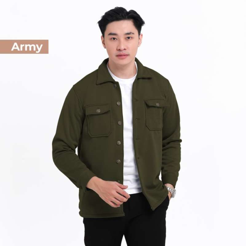 BROGUY JAKET PRIA TRUCKER ARMY