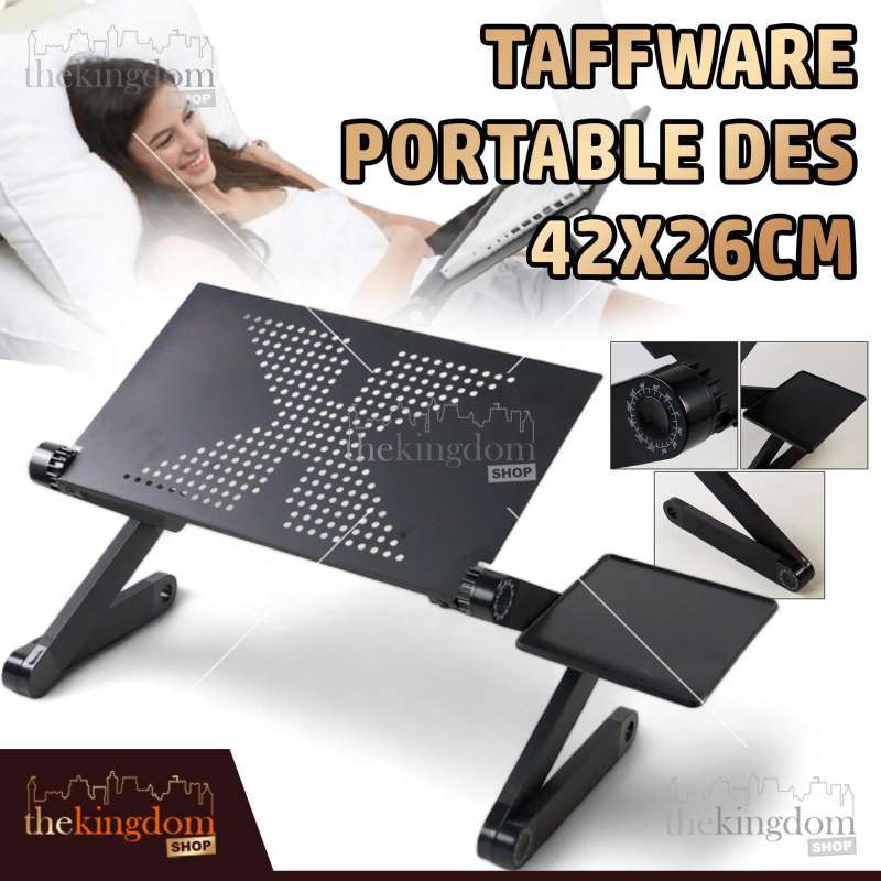 Jual Taffware Meja Laptop 42x26cm Portable Desk Table Besi Alumunium ...