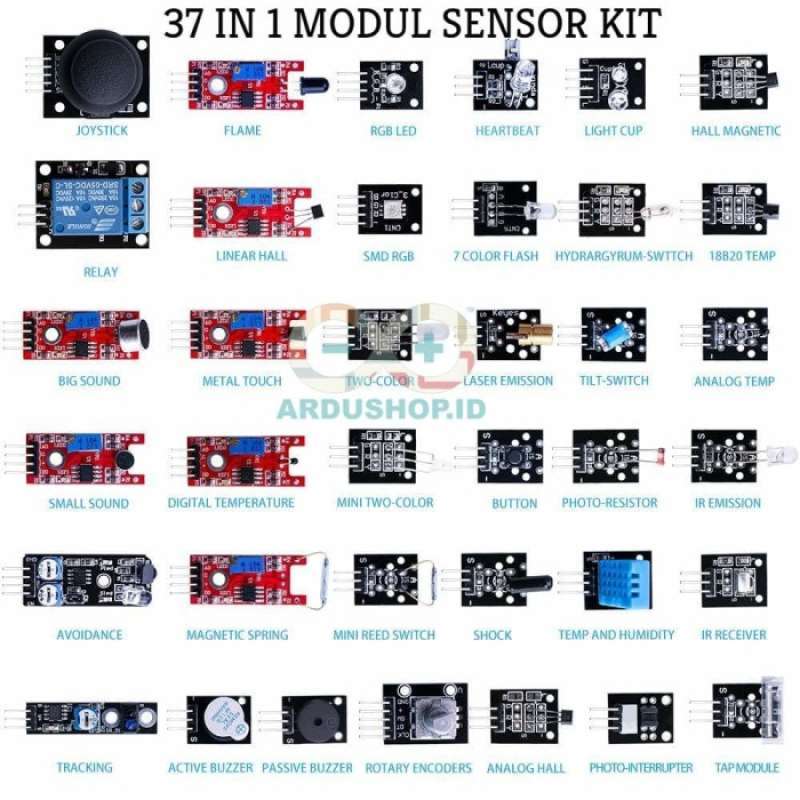 Promo 37 In 1 Modul Sensor Kit For Arduino & Raspberyy With Box Diskon ...