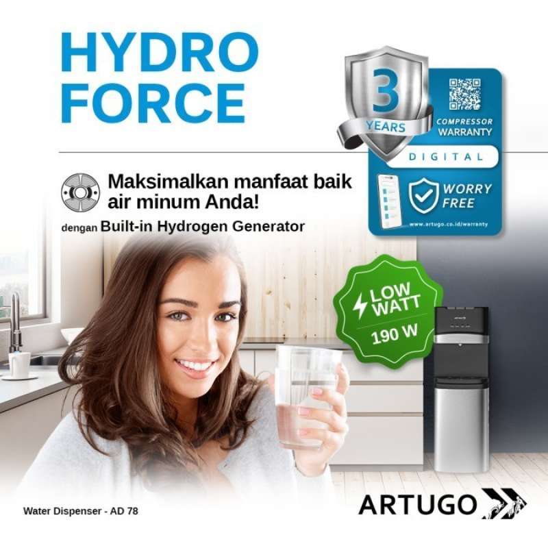Promo Artugo Water Dispenser Ad 78 Bottom Load (compressor + Hydrogen ...