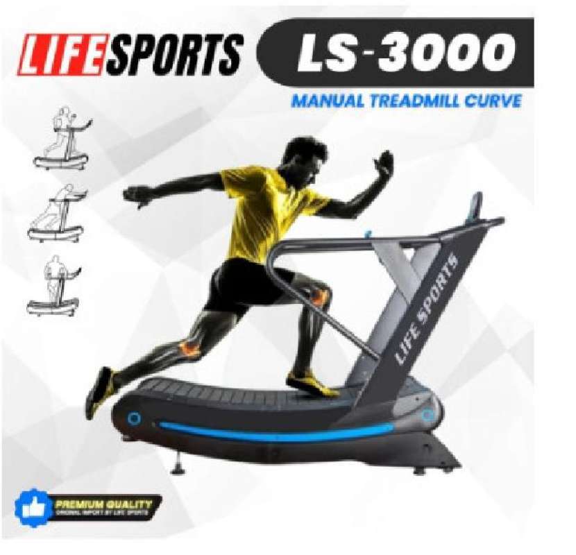 Promo Alat Fitness Treadmill Manual Komersil Ls 3000 Curve Import