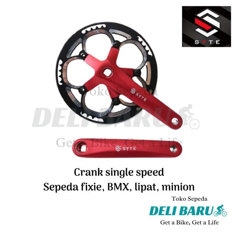 Bras De Manivelle Droit Takagi BMX - 170 Mm, BCD 130, Rouge, Occasion Old School