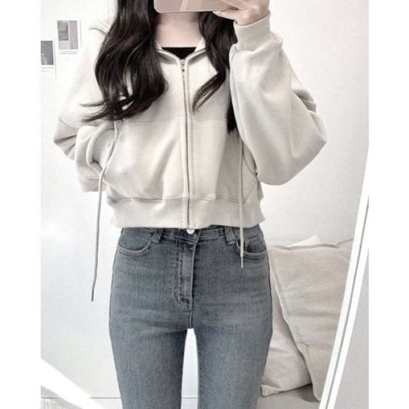 Jual Jaket Hoodie Zipper Basic Crop Polos ld 110 P 48 Hitam Di Seller Mama Shop Junaedi Kab. Bekasi Blibli
