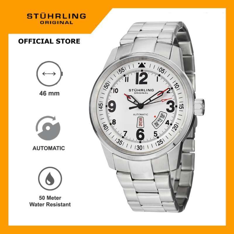 Jam Tangan Pria Automatic Stuhrling Tuskegee Elite 378B-33112 46mm Aviator