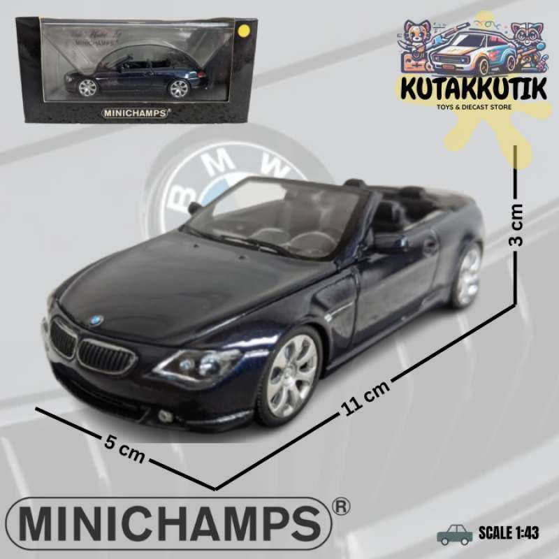 BMW Série 6 Cabriolet 2006 - Minichamps 1/43 - Bleu Métal - Neuf