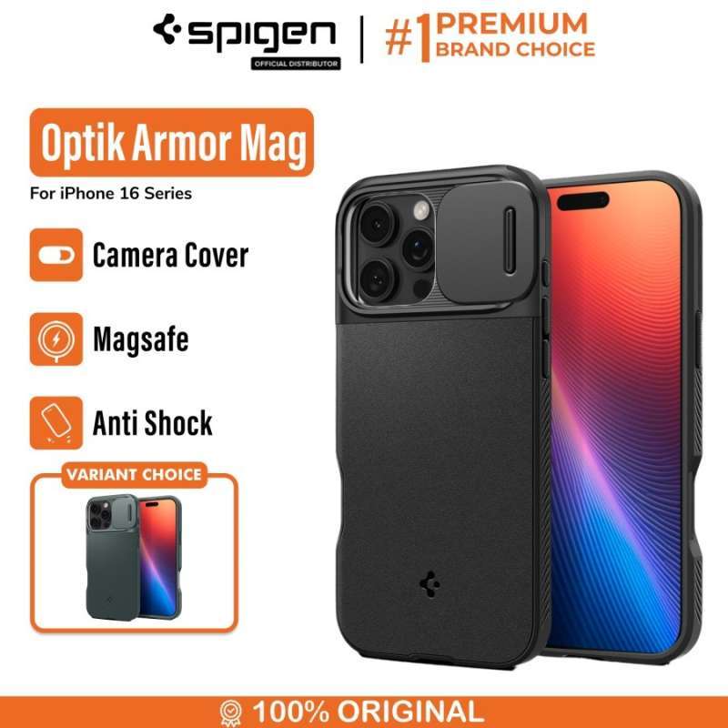Spigen Optik Armor MagFit Case – Voor IPhone 16 Pro – Met MagSafe-compatibiliteit – Beschermende Hoes In Het Zwart