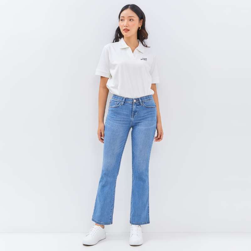 C2 Wenzou Blue Jeans Push Up Bootcut Wanita