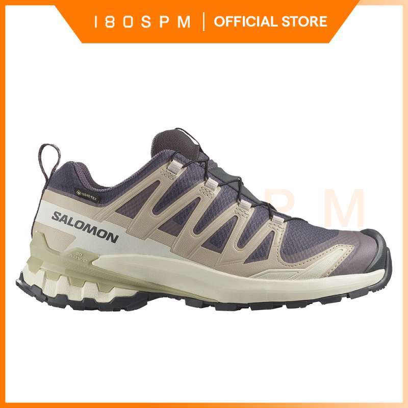 SALOMON Women's Xa Pro 3D V9 Gore-Tex Nine Iron Oxford Tan Alfalfa  Sepatu Trail Running Wanita