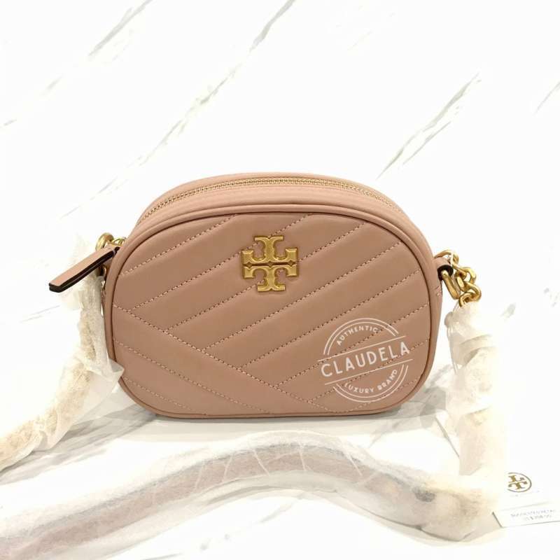 Tory Burch Kira Chevron Small Camera Bag in Pink Moon