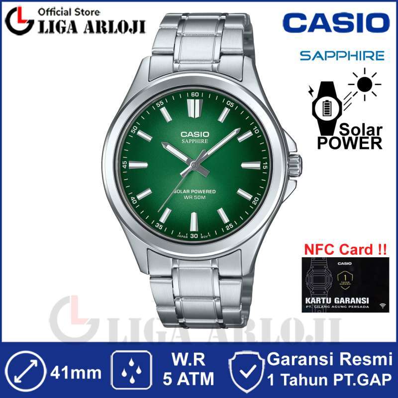 CASIO MTS-RS100D-3AVDF Jam Tangan Pria Analog Solar Sapphire MTS-RS100D-3A  MTSRS100D Original