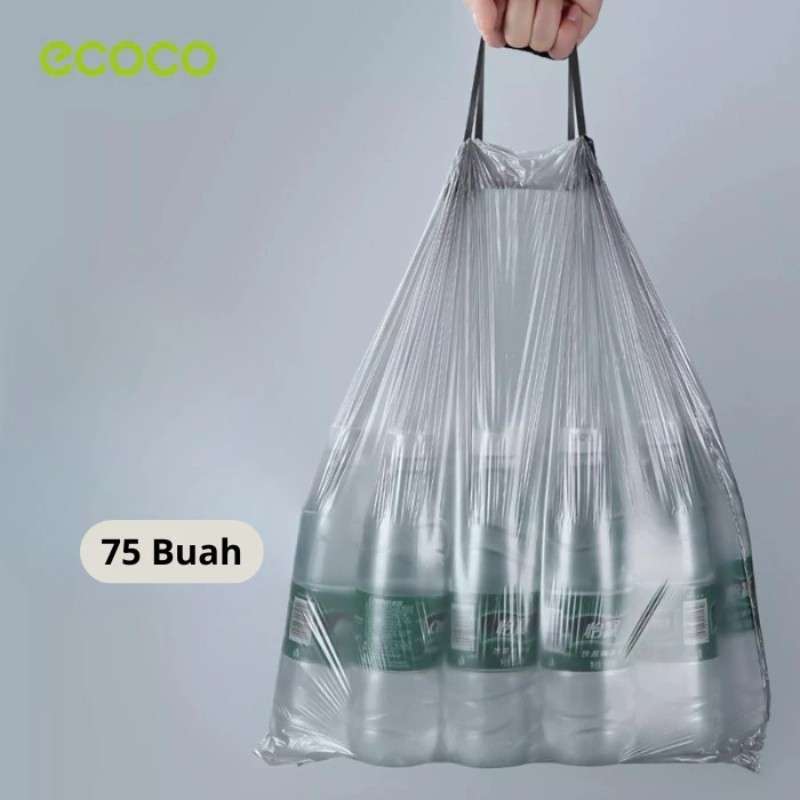 Promo Ecoco Plastic Drawstring Trash Bag 45x50 Cm Isi 75 Lembar