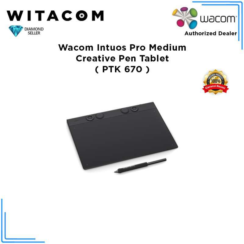 WITACOM Wacom PTK 670 PTK670 Intuos Pro Medium Creative Pen Tablet  Garansi Resmi