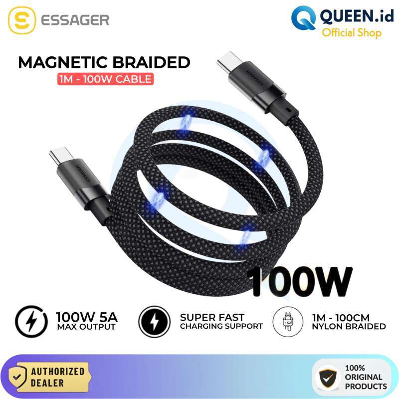 Fast Charging C Type Magnetic Charging Cable Essager Kabel Data