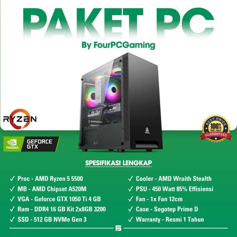 Máy Tính Ryzen 5600x 1050ti Gaming Pc Amd 1050 Ti FourPCGaming PC