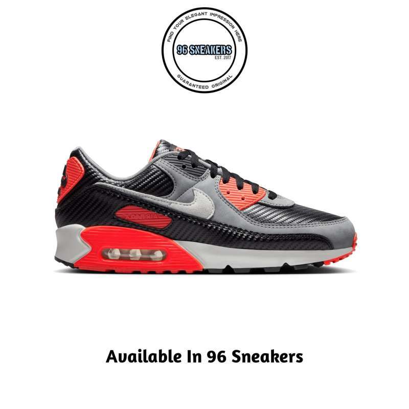 Sepatu Sneakers Pria Nike Air Max 90 Cool Grey and Black (HM9432-001)  ORIGINAL