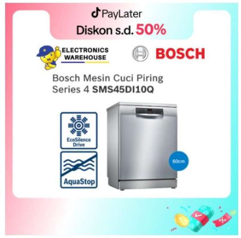 Jual Bosch Sms45di10q Free-standing Dishwasher 60 Cm Seri Silver
