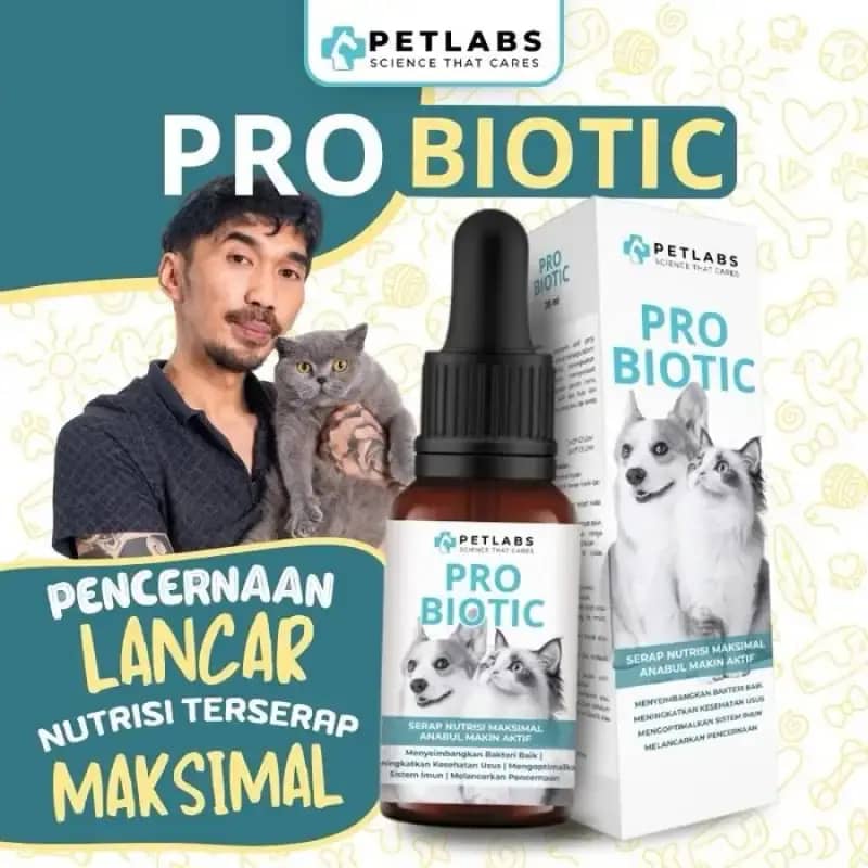 PETLABS Pet Probiotic 20 ML Probiotik Prebiotik Suplemen Vitamin Pencernaan  Penambah Nafsu Makan Obat Diare Pup Lembek Anjing Kucing Hewan