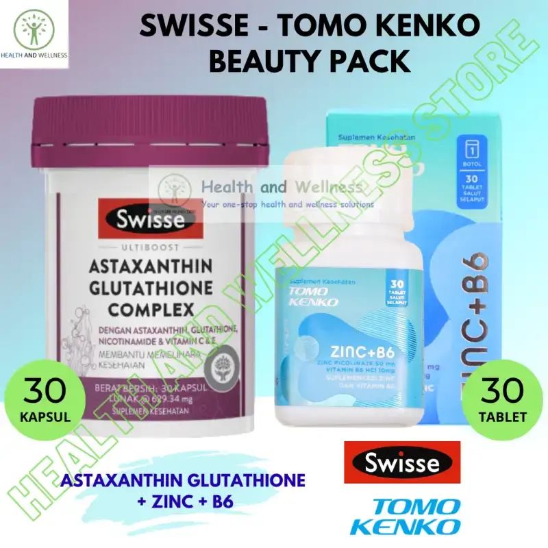 Jual Swisse Ultiboost Astaxanthin Glutathione Complex 30 Kapsul Dan Tomo  Kenko Zinc Picolinate B6 Tablet Paket Di Seller Health And Wellness  Flagship Store - Kelapa Gading Timur, Kota Jakarta Utara