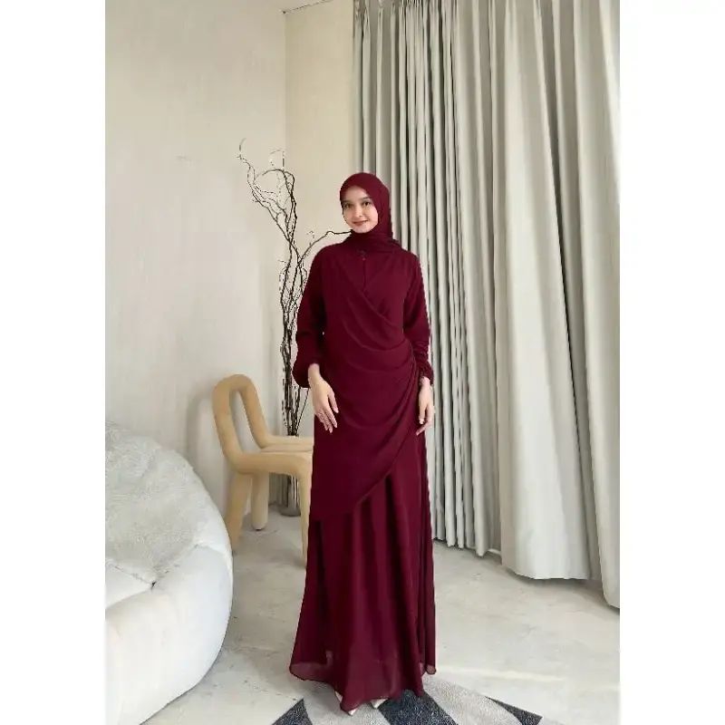 Seragam Bridesmaid Bridesmaid Maroon Hijab  Kain Bridesmaid Paket  Bridesmaid Spesial Burgundy Cantik
